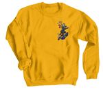 BROKEN BRAIN BONE, a Gold Crewneck Sweatshirt (back-view)