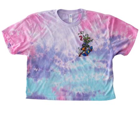 BROKEN BRAIN BONE, a Cotton Candy Women's Tie Dye Cropped Tee