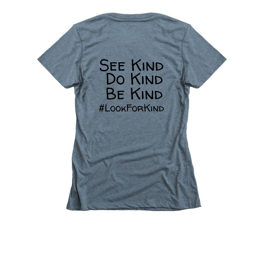 Look for Kind (Front/Back), a Indigo Women's Slim Fit Tee (back-view)