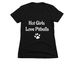 Hot Girls Love Pitbulls, a Black Women's Slim Fit Tee