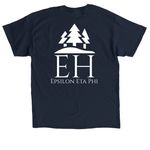 Epsilon Eta T-Shirt, a Navy Classic Unisex Tee (back-view)