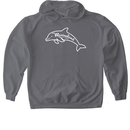 Retro Dolphin Shirt, a Charcoal Gildan Softstyle Pullover Hoodie