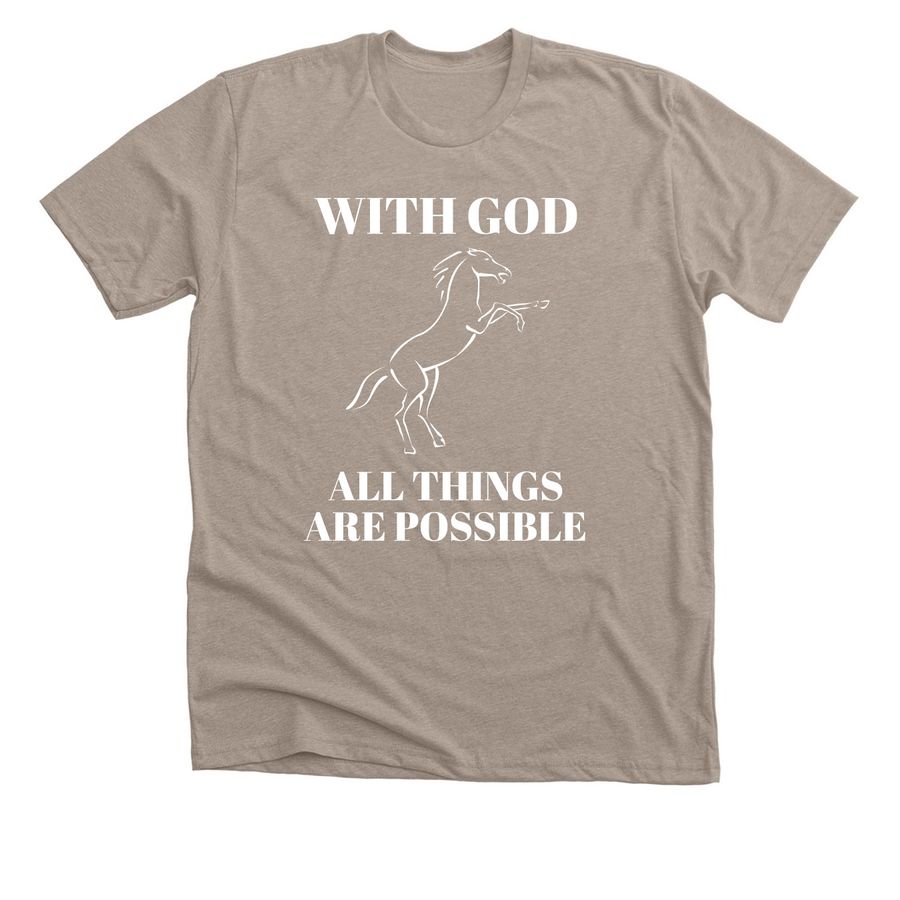 With God../Proverbs 3:6 shirt, a Heather Stone Premium Unisex Tee