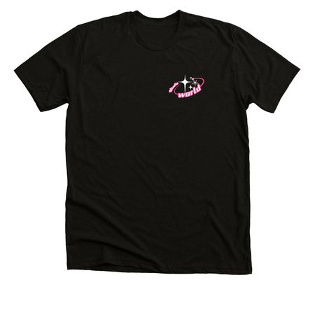 Pink Wheelie World shirts, a Solid Black Blend Premium Unisex Tee