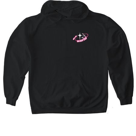 Pink Wheelie World shirts, a Black Gildan Softstyle Pullover Hoodie