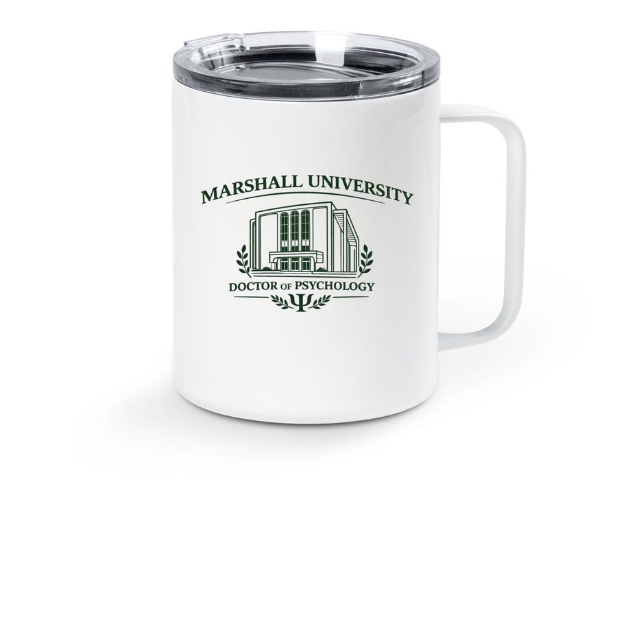 Harris Hall Outline (Travel Mug), a White Stainless Steel Travel Mug