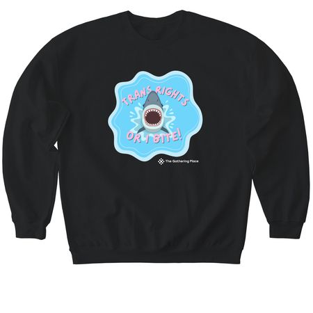 Trans Rights, a Black Softstyle Crewneck Sweatshirt