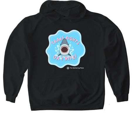 Trans Rights, a Black Gildan Softstyle Pullover Hoodie