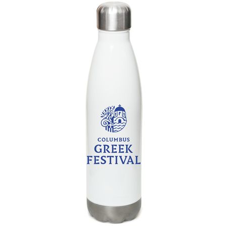 Classic Logo Water Bottle, a White Stainless Steel Water Bottle