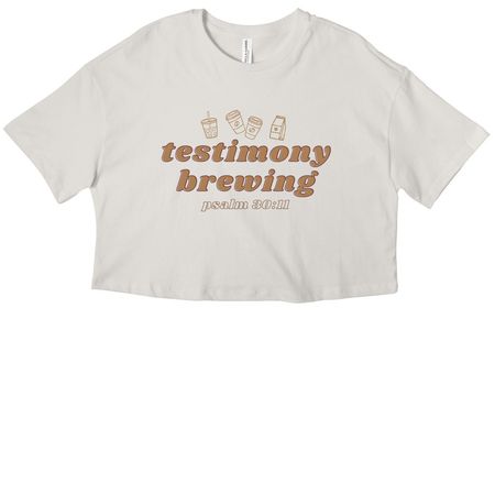 Testimony, a Vintage White Women?s Cropped Cotton Tee