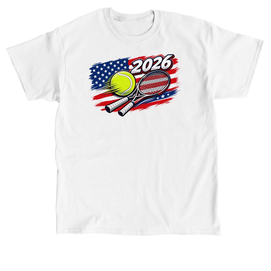 ?Tennis Racket Graphic Tee, a White Classic Unisex Tee