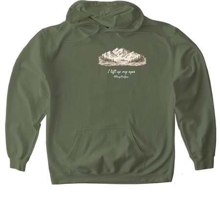 Hope For Ezra (Lift My Eyes), a Military Green Gildan Softstyle Pullover Hoodie