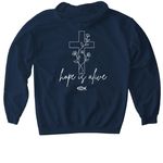 Hope is Alive., a Navy Gildan Softstyle Pullover Hoodie (back-view)
