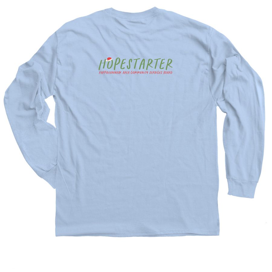 Let's Untangle Those Feelings, a Light Blue Classic Long Sleeve Tee (back-view)