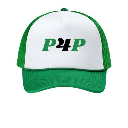 P4P Official Hat, a White/ True Kelly Green Printed Foam Trucker Hat