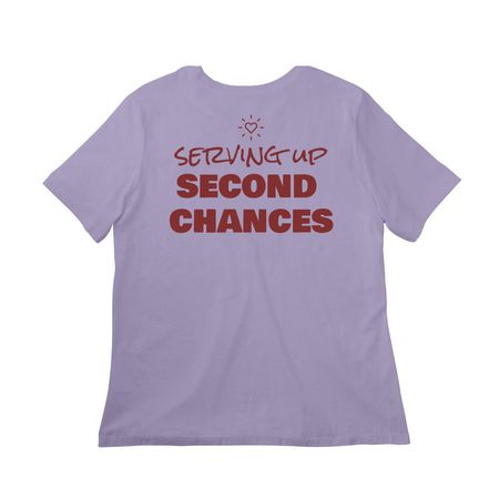 Serving up second chances, a Dark Lavender Women?s Relaxed Cotton Tee