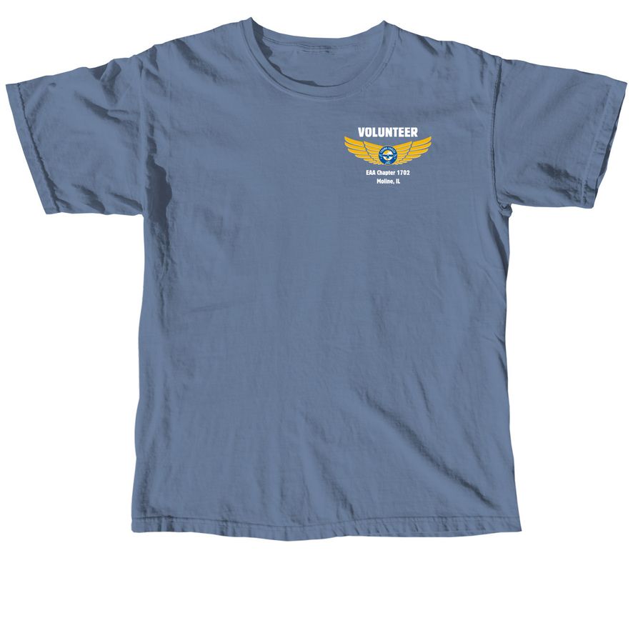 Young Eagle Volunteer - White Font, a Blue Jean Comfort Colors Unisex Tee