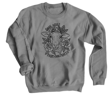 Sweet Rose, a Charcoal Crewneck Sweatshirt