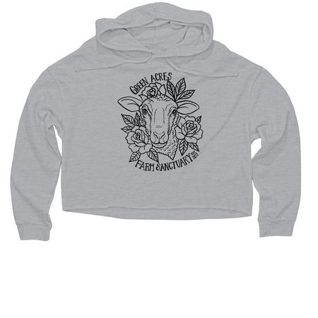 Sweet Rose, a Grey Heather Women?s Lightweight Cropped Hoodie