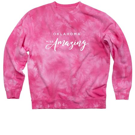 OK Logo&nbsp;, a Pink Tie Dye Crewneck Sweatshirt