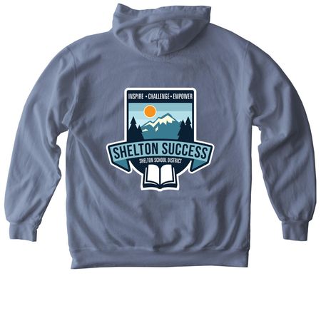 Shelton School District/Logo, a Blue Jean Comfort Colors Pullover Hoodie