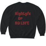 I WANT ALL THE SMOKE&nbsp;, a Black Softstyle Crewneck Sweatshirt (back-view)