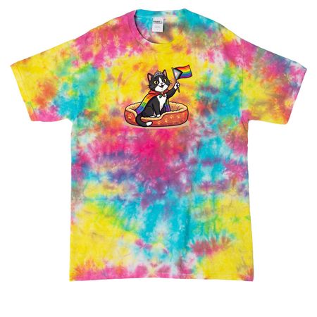BCC Pride Cat 2026, a Jeweltone Colorburst Crystal Tie Dye Tee