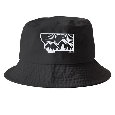 Montana Mission Hats, a Black Printed Bucket Hat