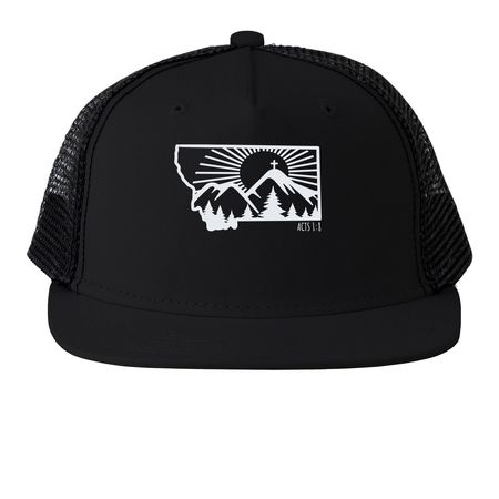 Montana Mission Hats, a Black Printed Trucker Hat