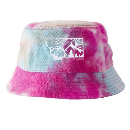 Montana Mission Hats, a Raspberry Mist Printed Tie Dye Bucket Hat