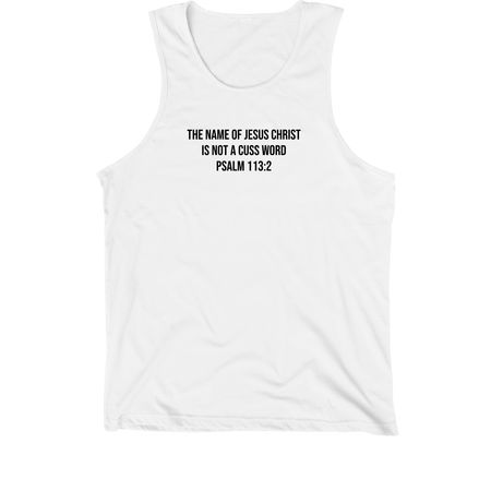 Psalm 113:2, a White Premium Cotton Tank