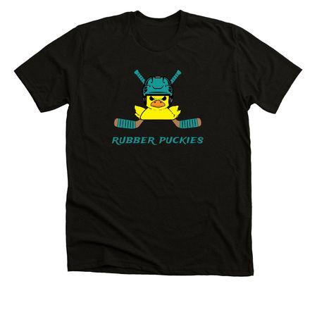 Rubber Puckies Tees & Sweatshirts, a Black Heather Premium Unisex Tee
