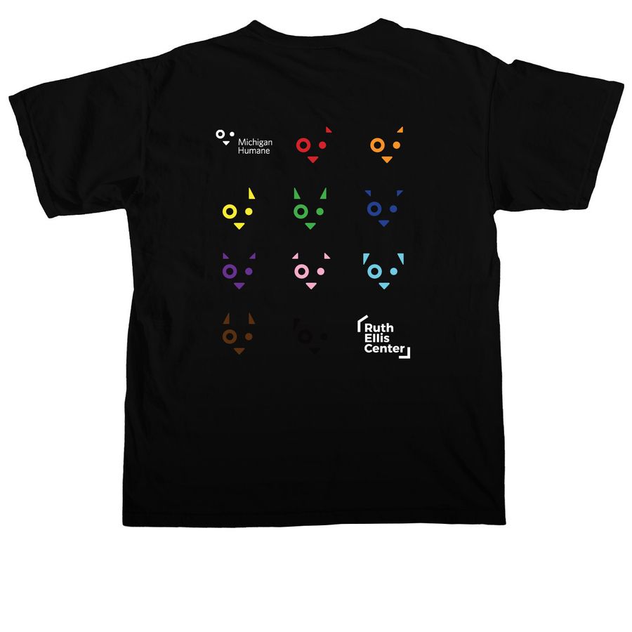Michigan Humane x Ruth Ellis, a Black Comfort Colors Unisex Tee (back-view)
