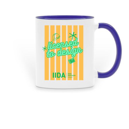 Licensed to Design Mug, a Dark Blue Two-Tone Ceramic Mug