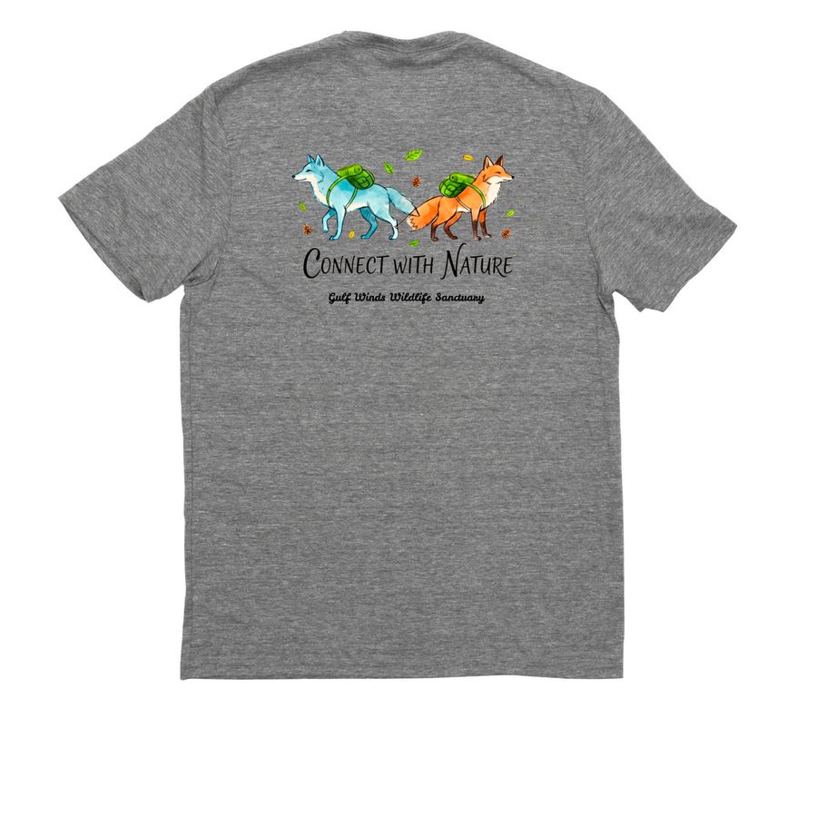 Connect with Nature - Fox, a Aluminum Grey Allmade Eco Triblend Unisex Tee (back-view)