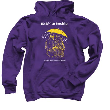 Walkin' on Sunshine, a Purple Pullover Hoodie