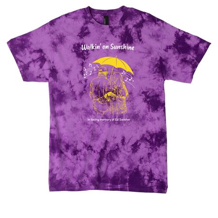 Walkin' on Sunshine, a Purple Crystal Tie Dye Tee