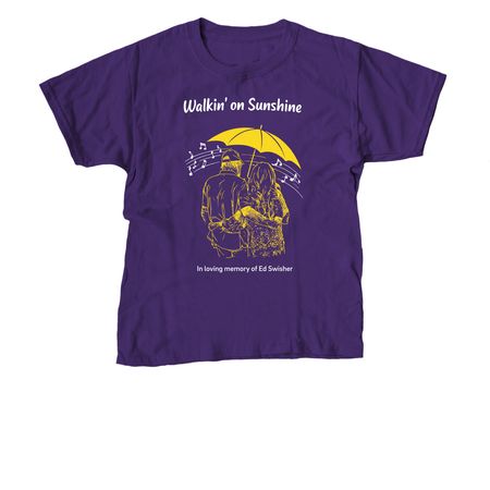 Walkin' on Sunshine, a Purple Youth Unisex Tee