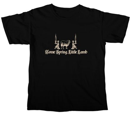 Come Spring, Little Lamb Merch, a Black Comfort Colors Unisex Tee