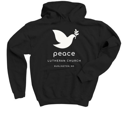 Youth Shirts | LOGO White, a Black Youth Pullover Hoodie
