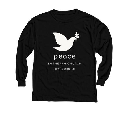 Youth Shirts | LOGO White, a Black Youth Long Sleeve Tee