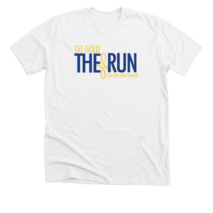 GO GOLD? the RUN! Official Race Shirt, a Solid White Blend Premium Unisex Tee