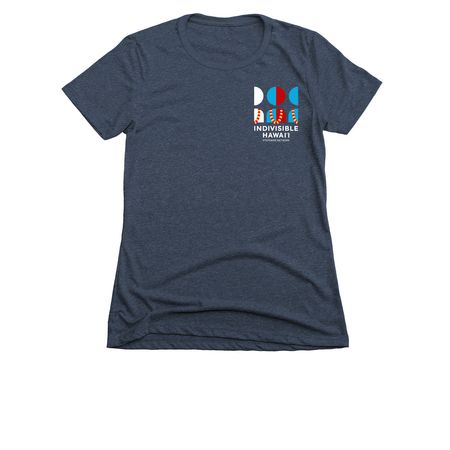 Indivisible Hawai'i Official T-Shirts, a Midnight Navy Women's Slim Fit Tee