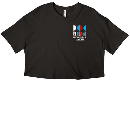 Indivisible Hawai'i Official T-Shirts, a Black Women?s Cropped Cotton Tee