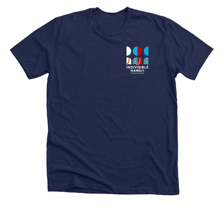Indivisible Hawai'i Official T-Shirts, a Solid Navy Blend Premium Unisex Tee