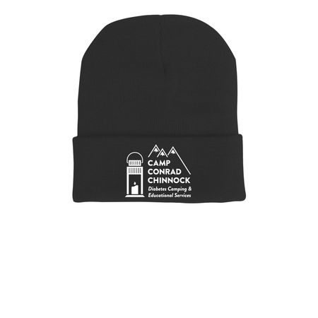 Camp Conrad Chinnock Beanie, a Black Printed Cuffed Beanie