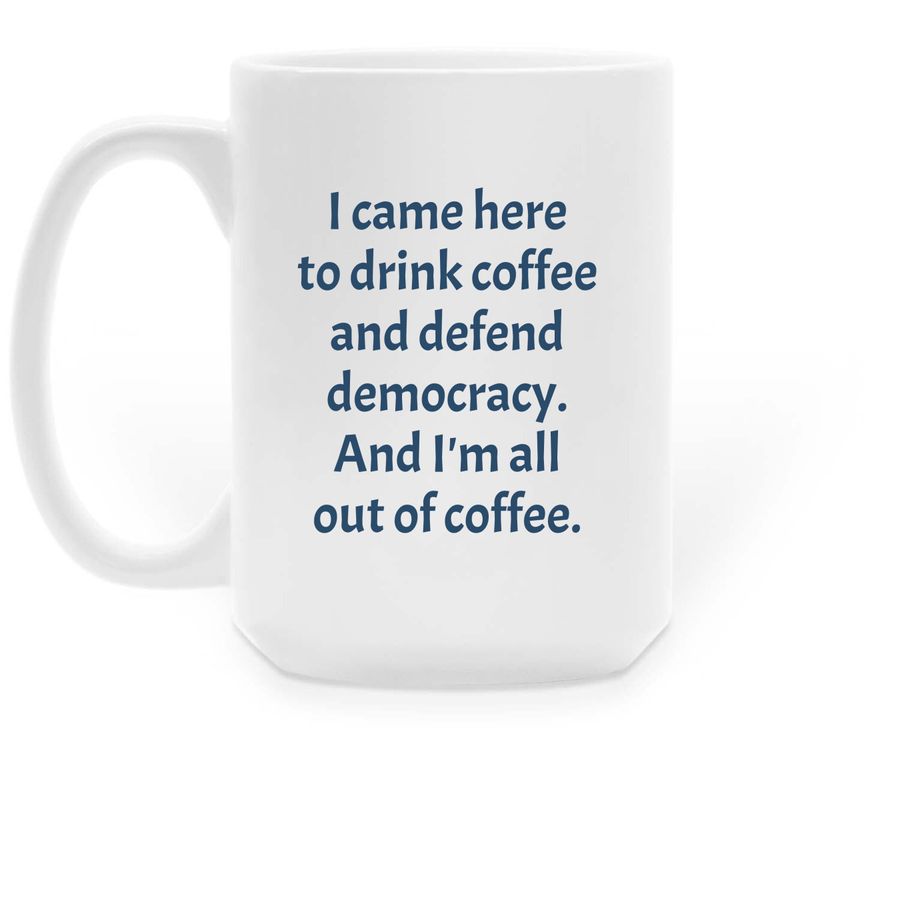 Fishers Resists Frog Mug, a White Large Coffee Mug (back-view)