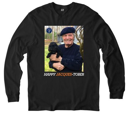Happy Jacques-tober, a Deep Black Allmade Organic Cotton Long Sleeve Tee
