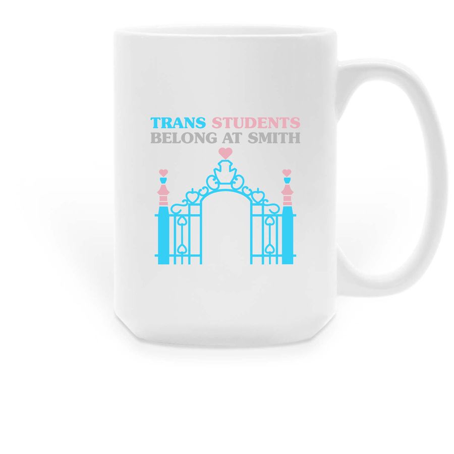 Mug with blue +Everywhere on the back, a White Large Coffee Mug
