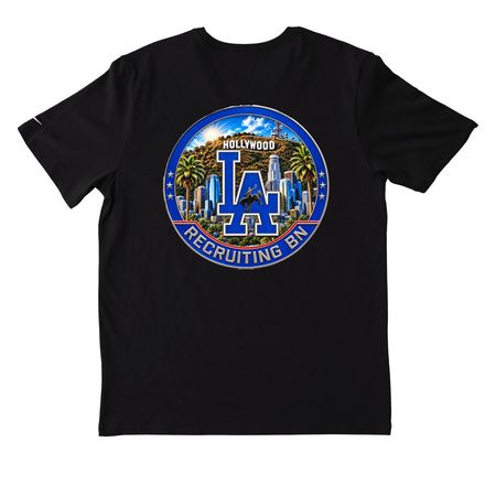 LA BN PT Shirts, a Black Nike Dri-FIT Jersey Blend Performance Tee (back-view)
